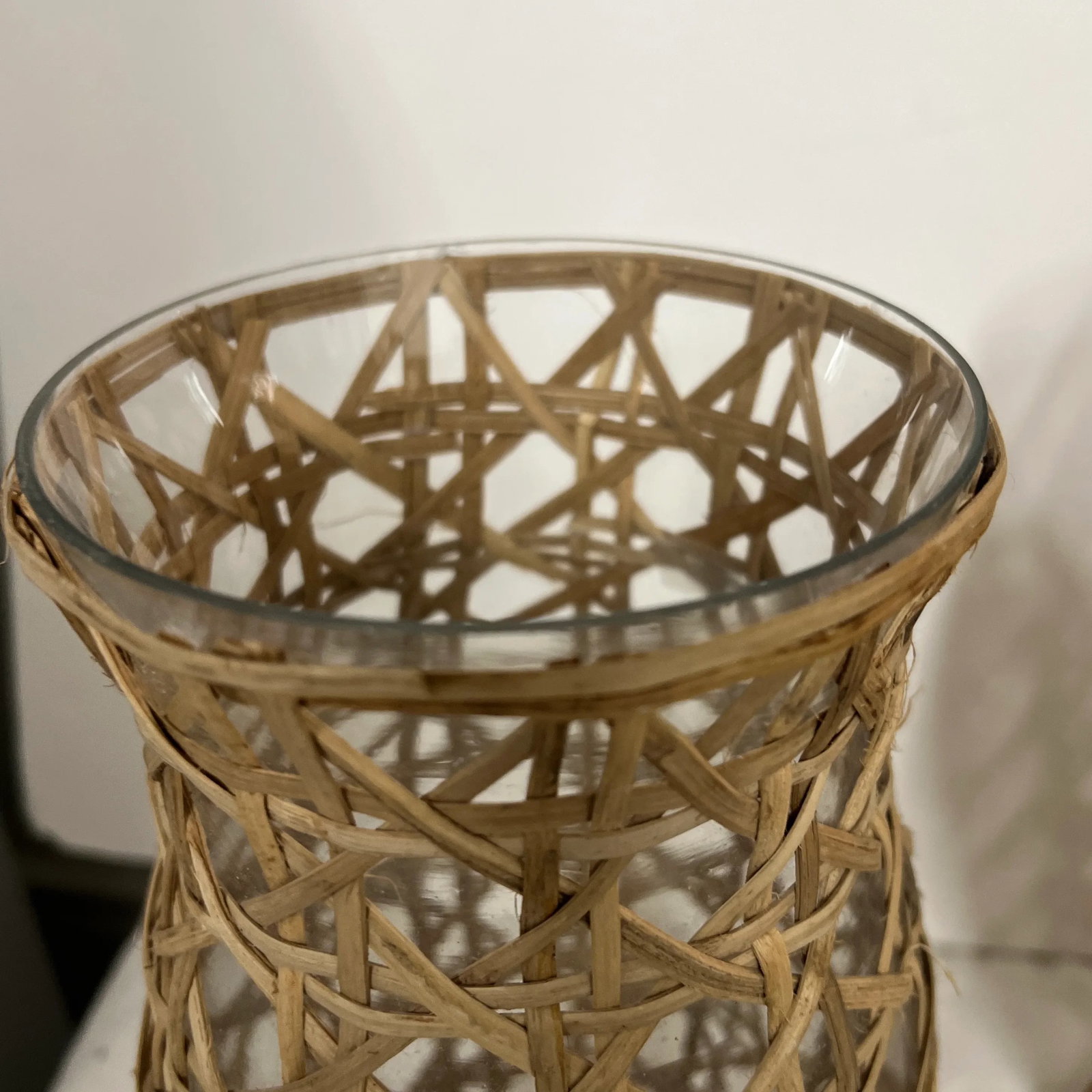 Cane and Glass Hurricane Globe Candleholder Covers - a Pair - 5