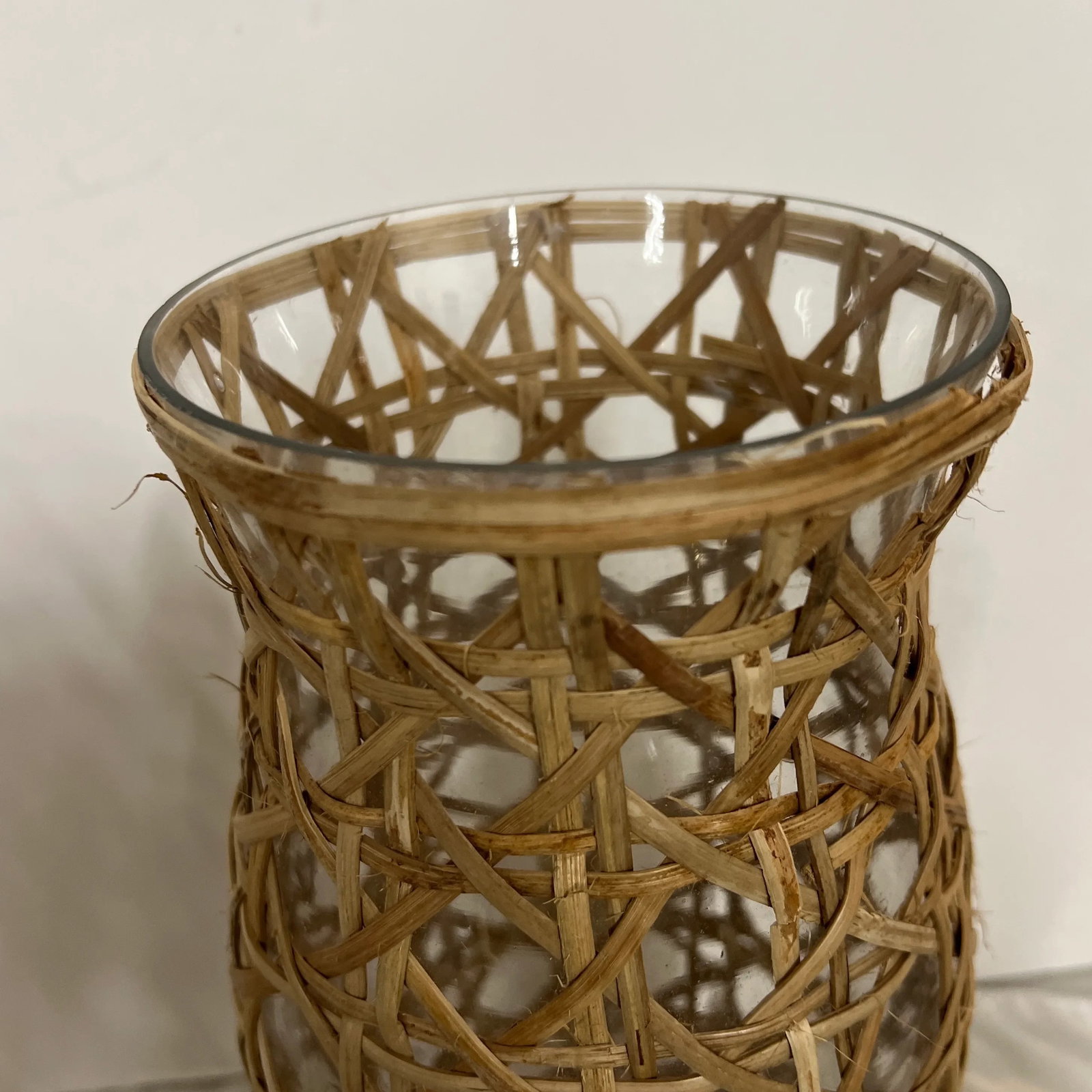 Cane and Glass Hurricane Globe Candleholder Covers - a Pair - 6