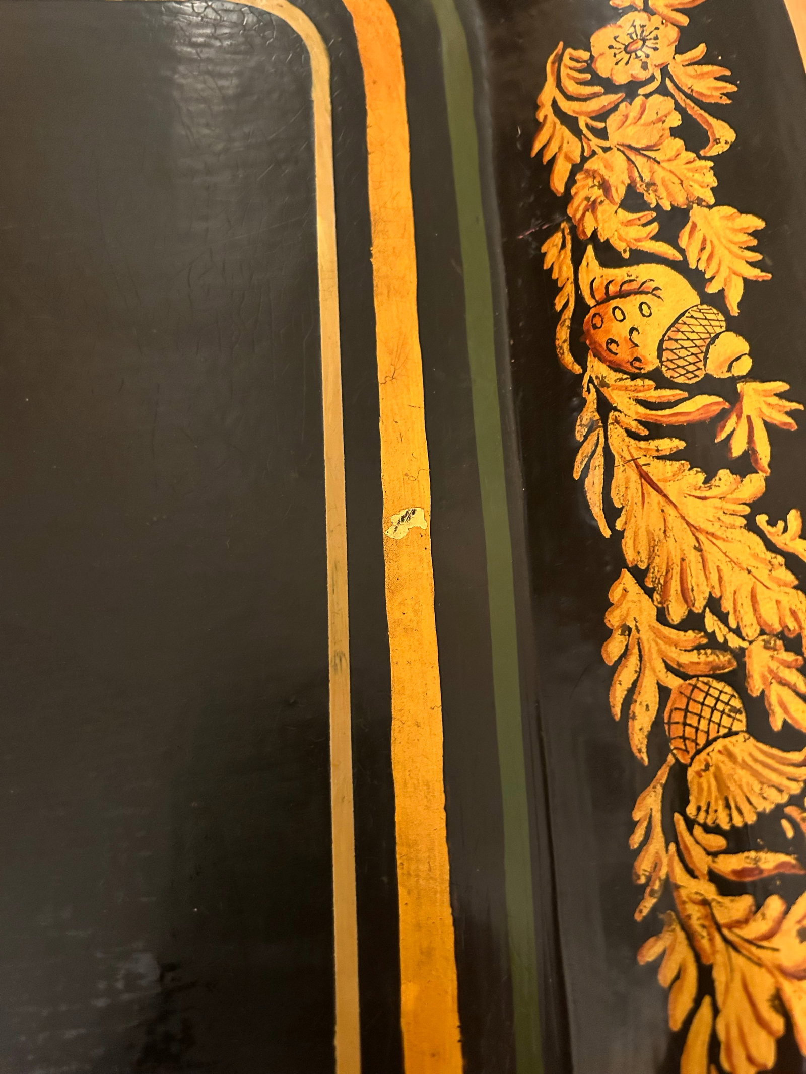 Large Early 19th Century Black Tole Tray - 4