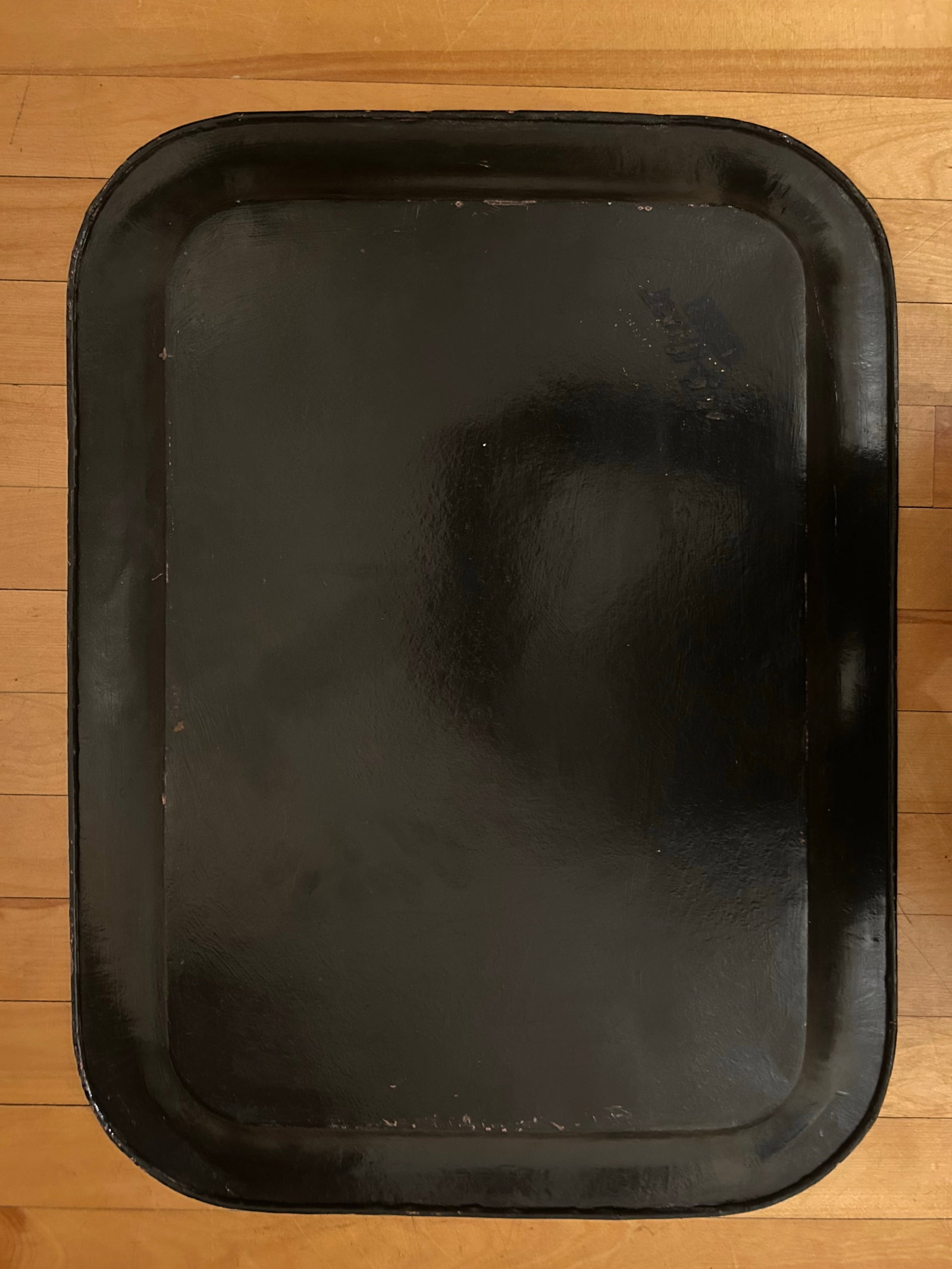 Large Early 19th Century Black Tole Tray - 8