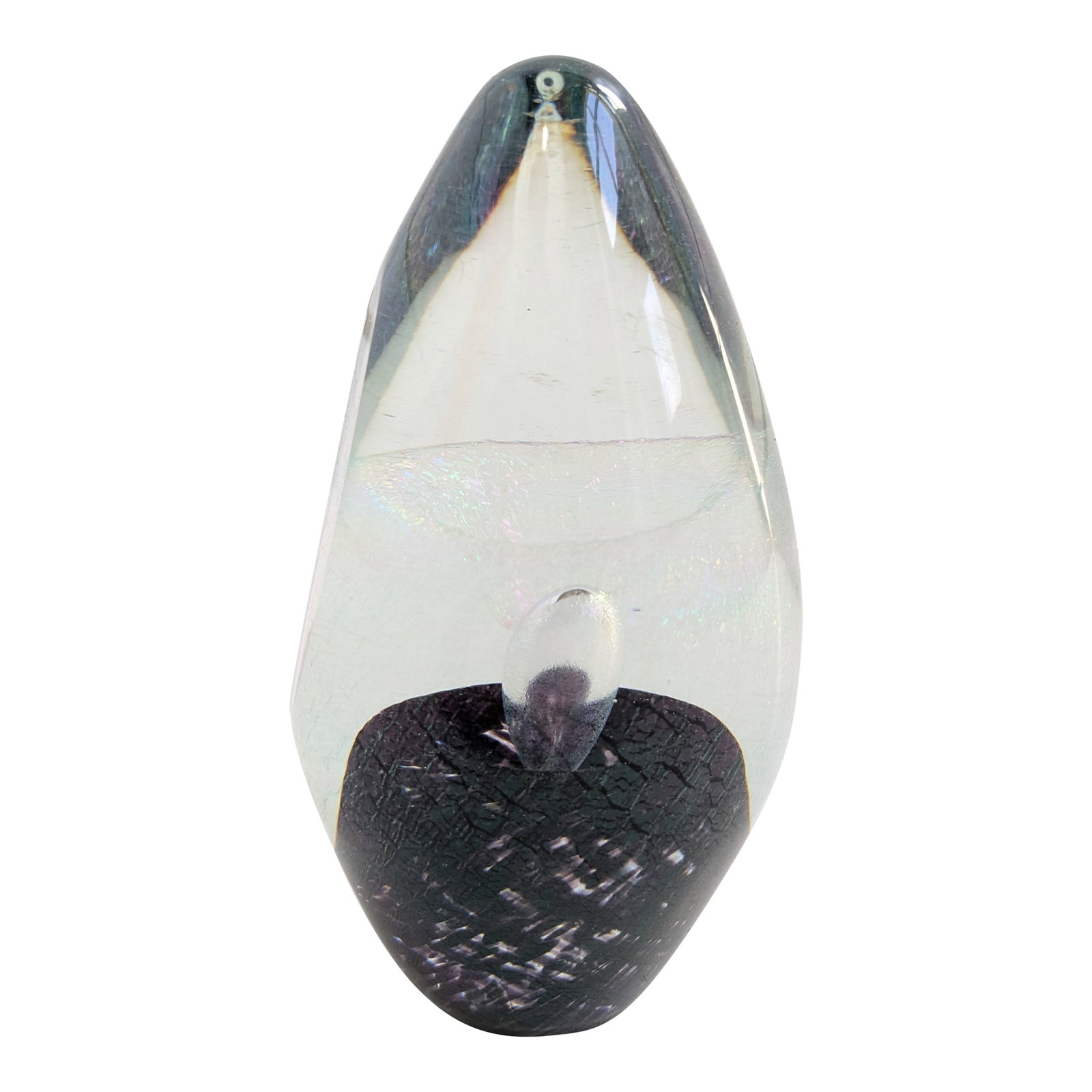 Signed Robert Eickholt Iridescent Handblown Art Glass Paperweight – 6": Signed Robert Eickholt Iridescent Handblown Art Glass Paperweight – 6" Add a touch of brilliance to your collection with this stunning handblown art glass paperweight by renowned artist Robert E
