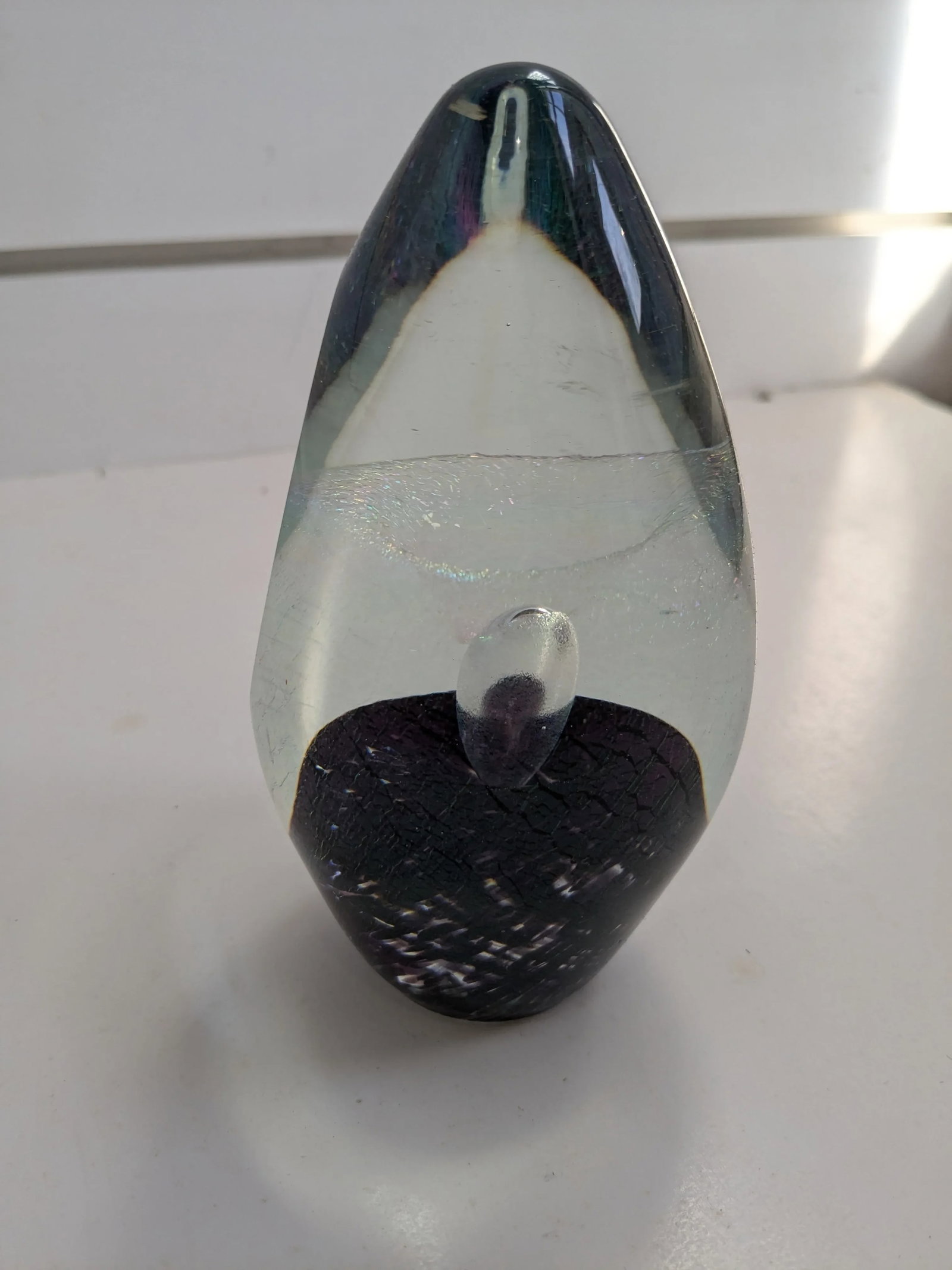 Signed Robert Eickholt Iridescent Handblown Art Glass Paperweight – 6" - 2