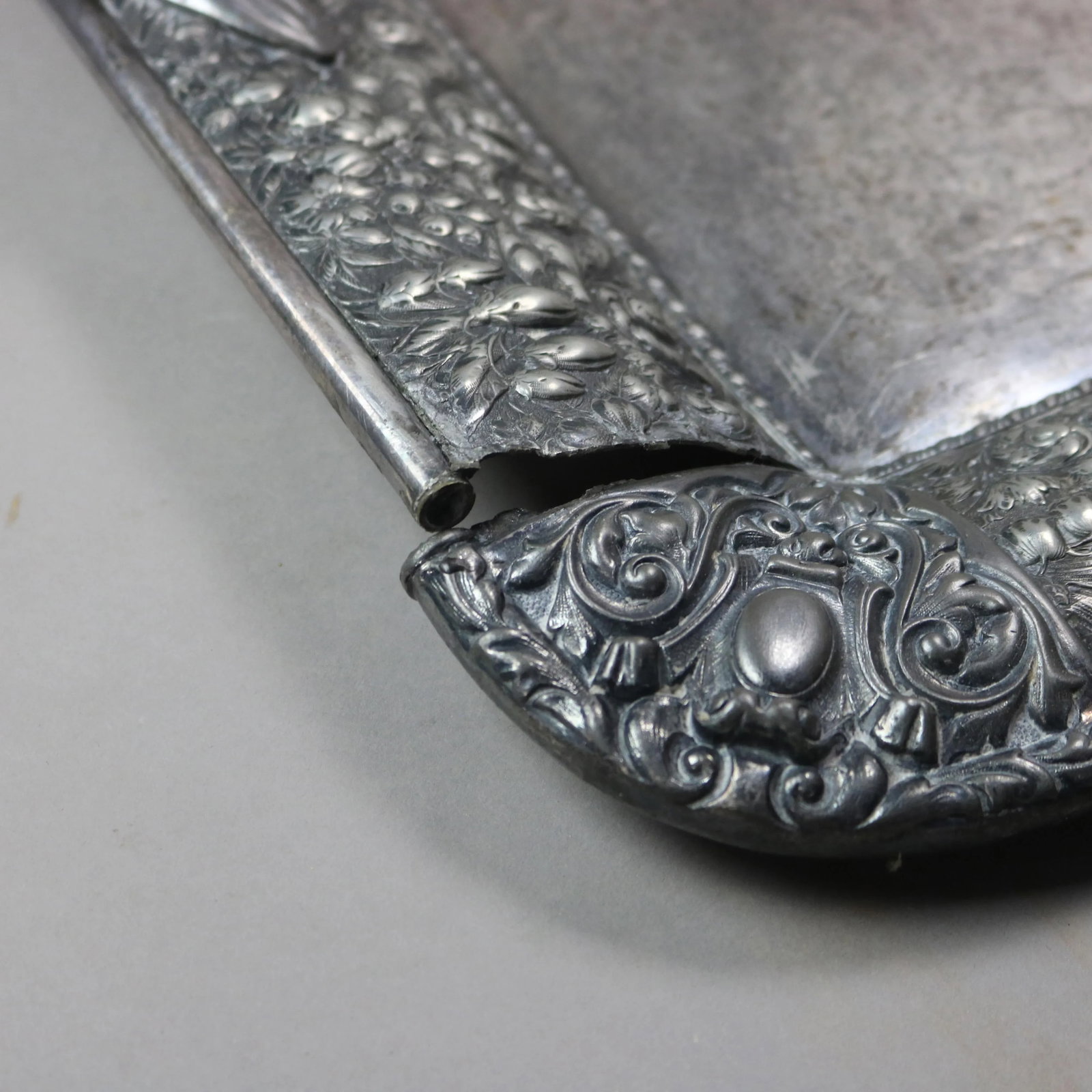 Circa 1890 Antique Silver Plated Floral Repousse Tea Set- 6 Pieces - 2