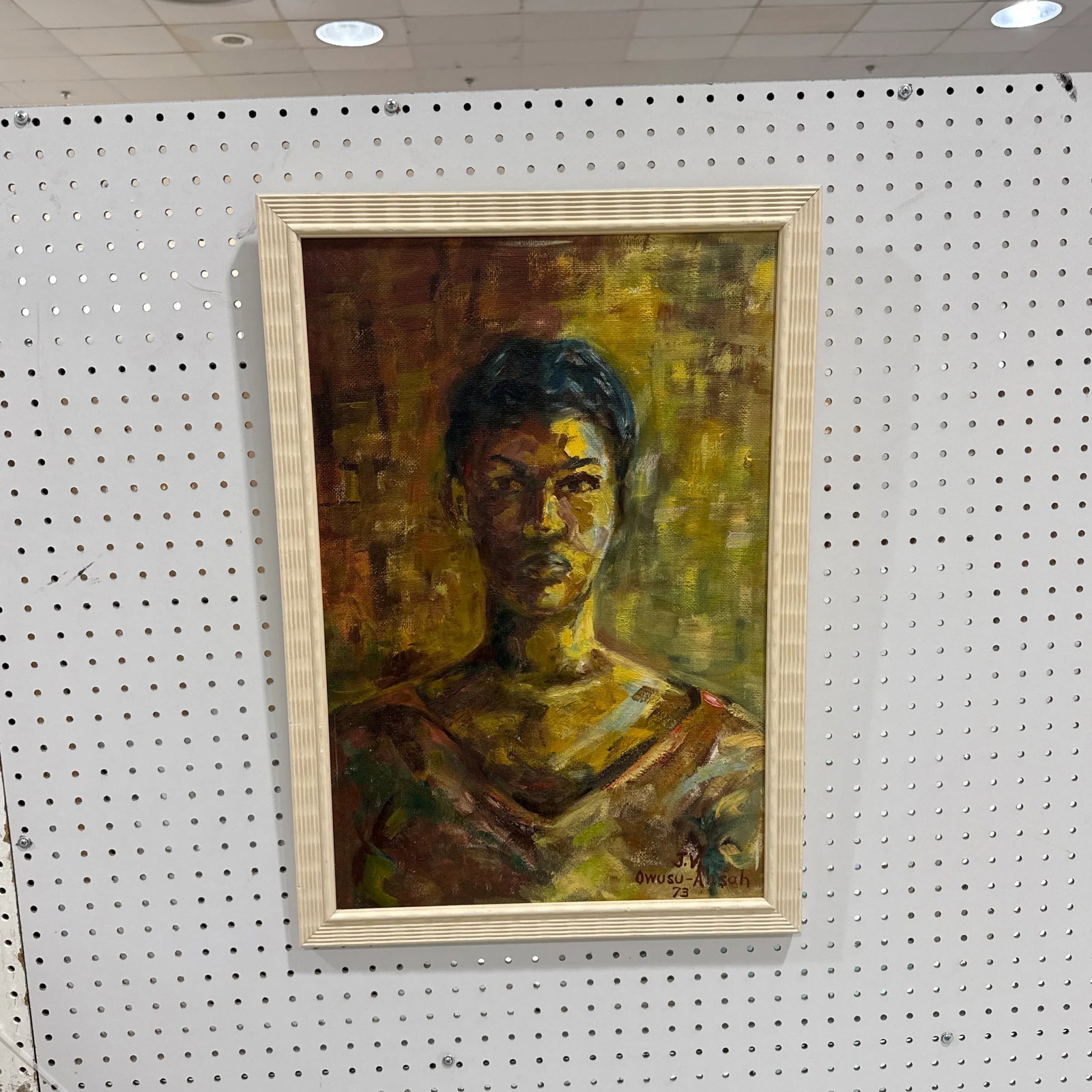 Vintage 1970s Figurative Oil on Board Painting ~Framed and Signed - 6