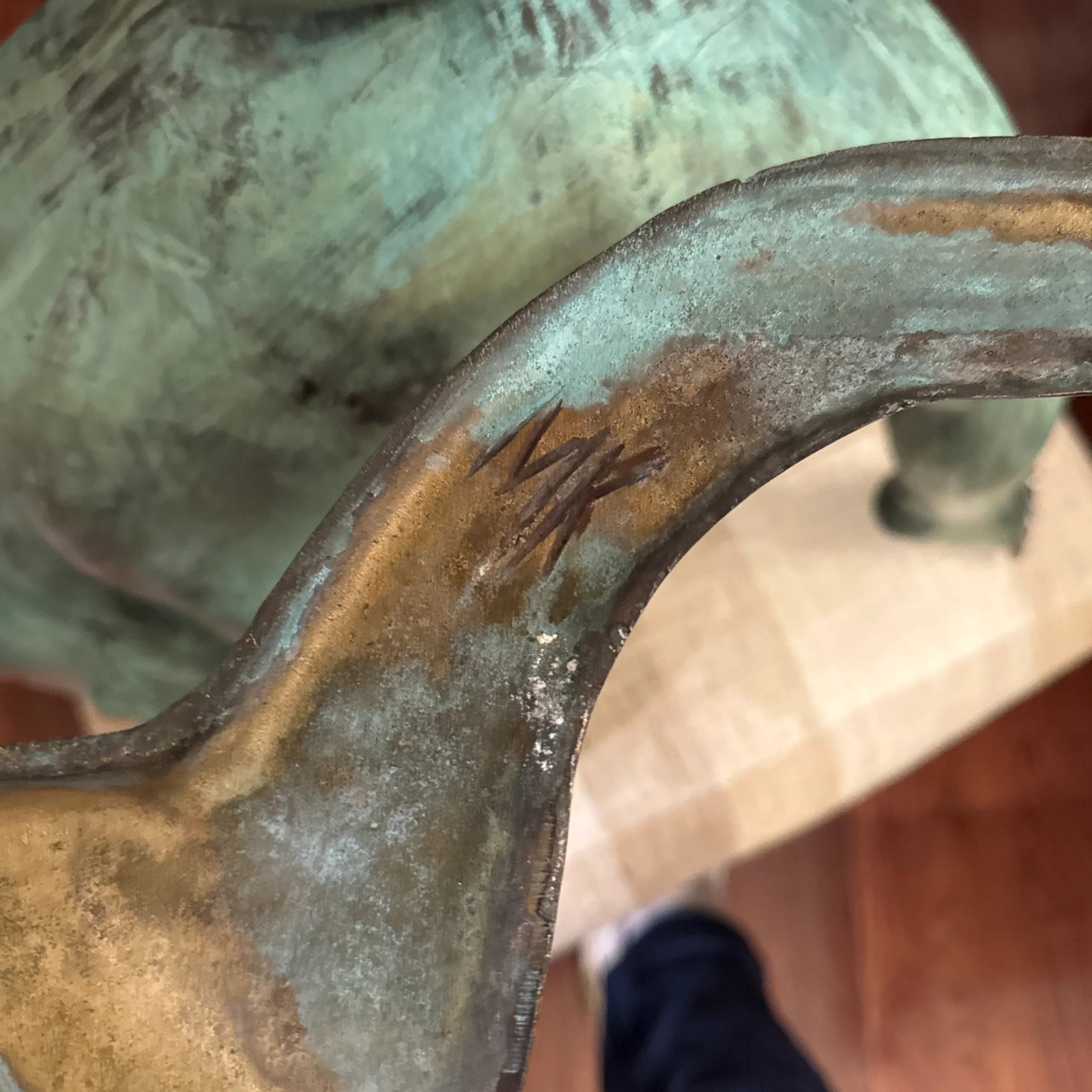 Vintage French Style Bronze Cherub Sculpture ~ Signed Mk - 11