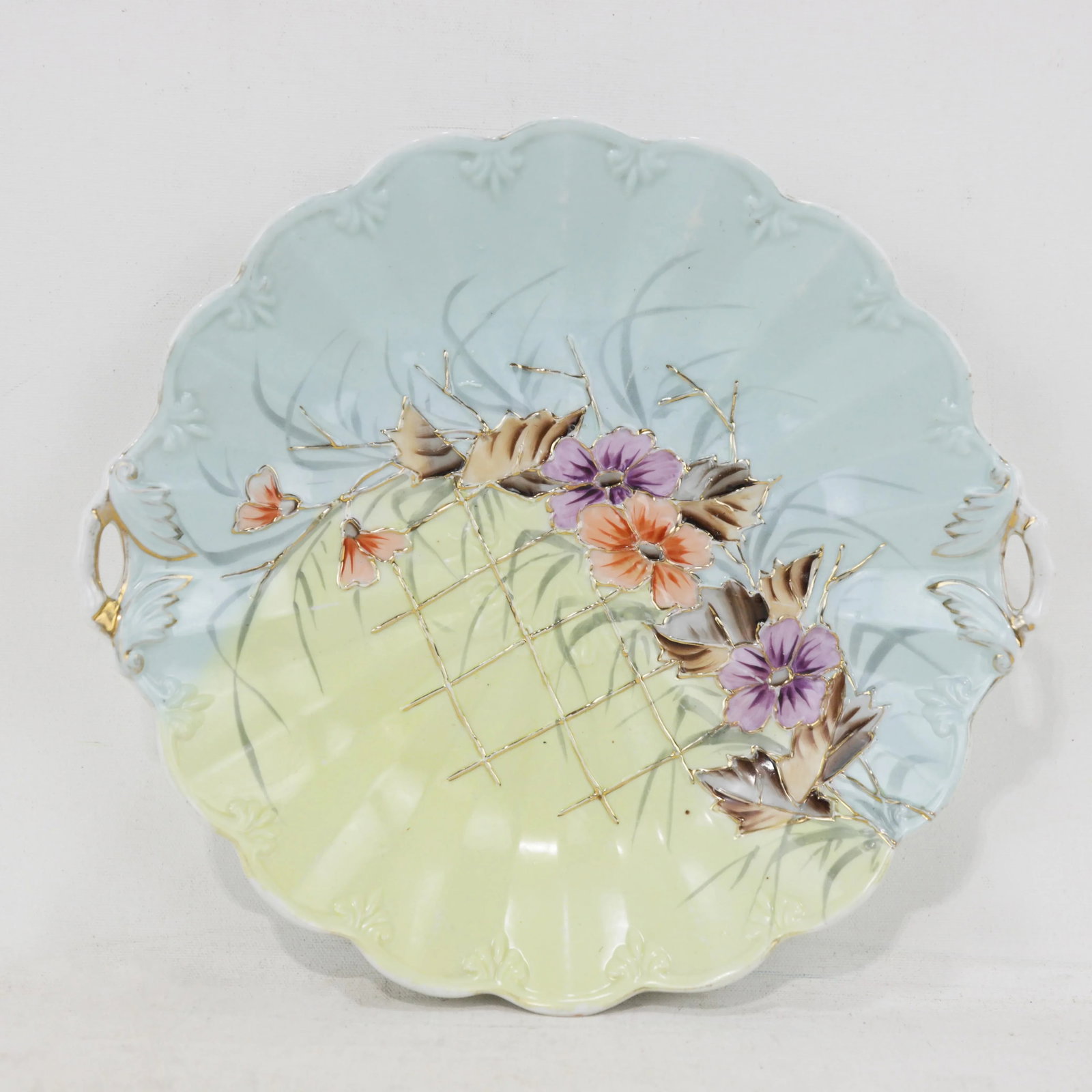 Set of Two Vintage Hand-Painted Porcelain Serving Trays With Floral Design - 2