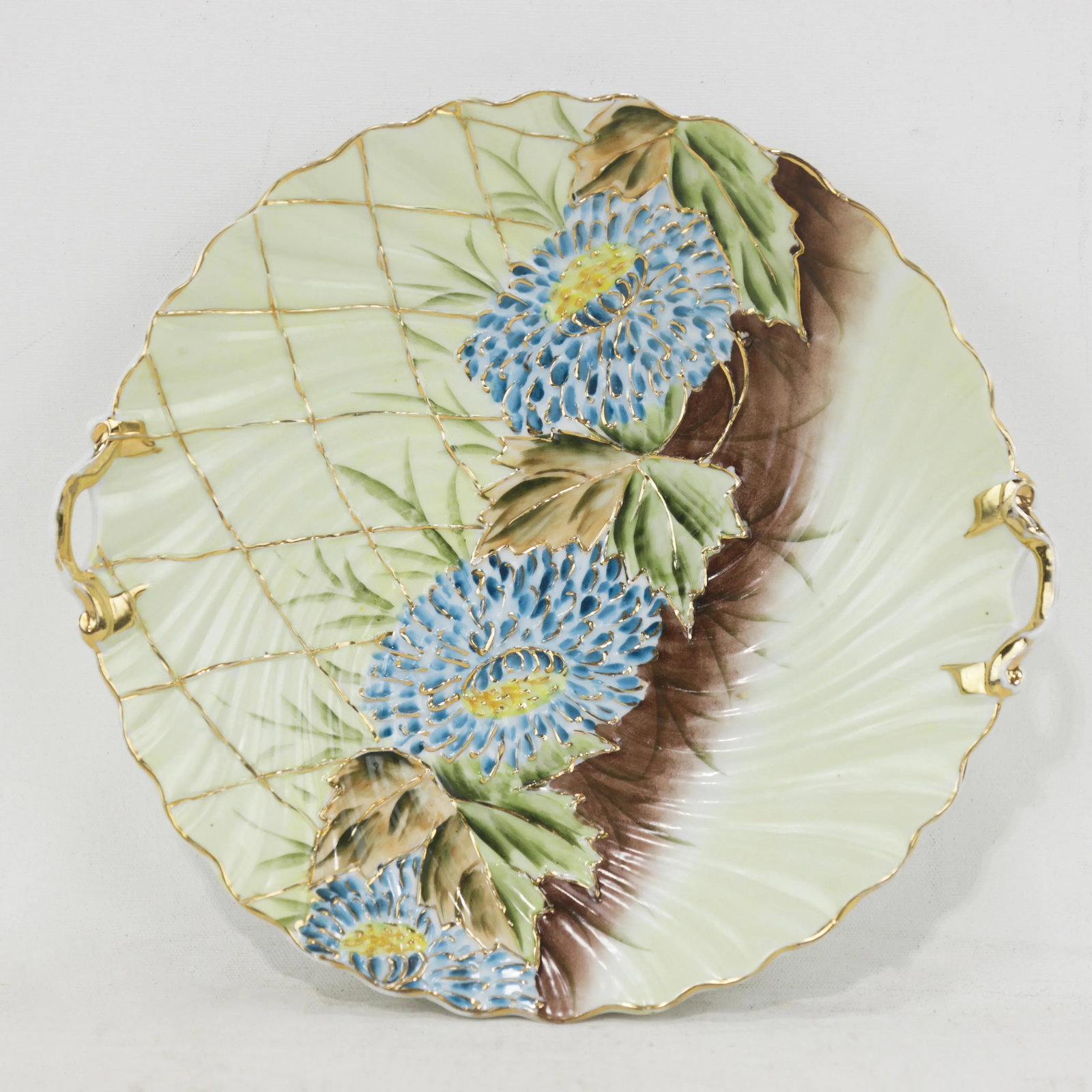 Set of Two Vintage Hand-Painted Porcelain Serving Trays With Floral Design - 5