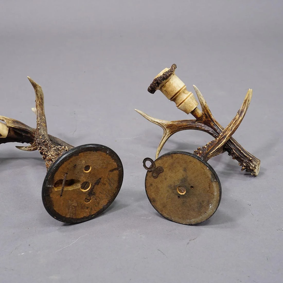 A Pair Great Black Forest Wall Sconces With Deer Horns, Germany Ca. 1900 - 8