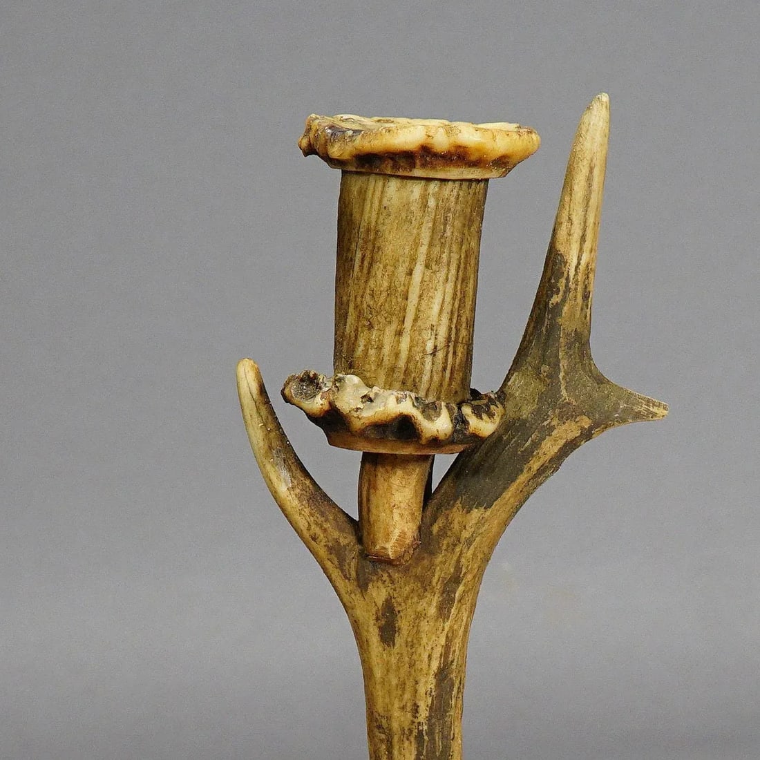 Stylish Cabin Decor Antler Candlestick, Germany Ca. 1900 - 3