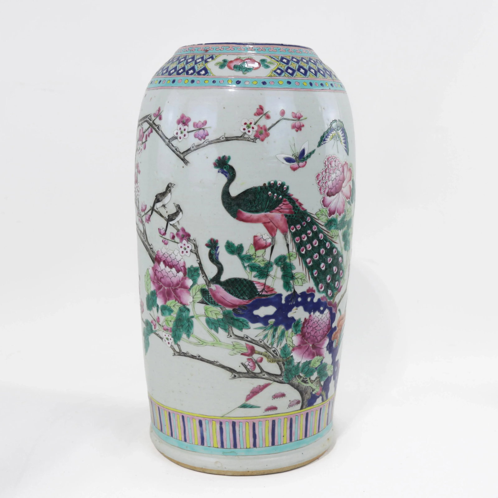 Chinese Famille Rose Porcelain Palace Vase With Scholar's Objects - 2