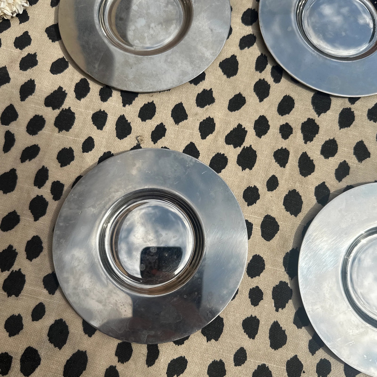 1970s Collection of Simple Silver Saucers- Set of 6 - 3