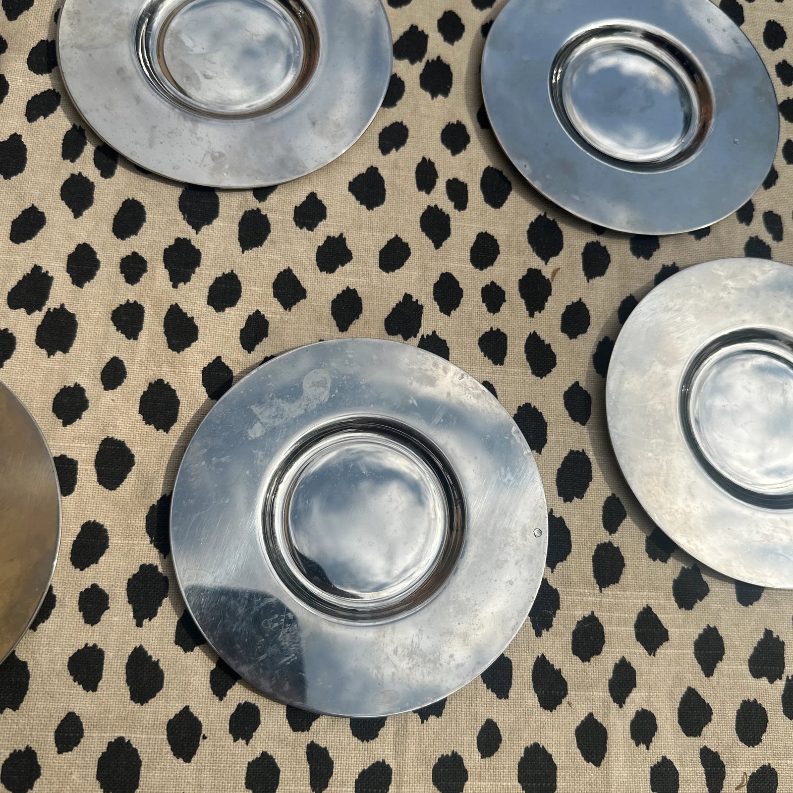 1970s Collection of Simple Silver Saucers- Set of 6 - 4