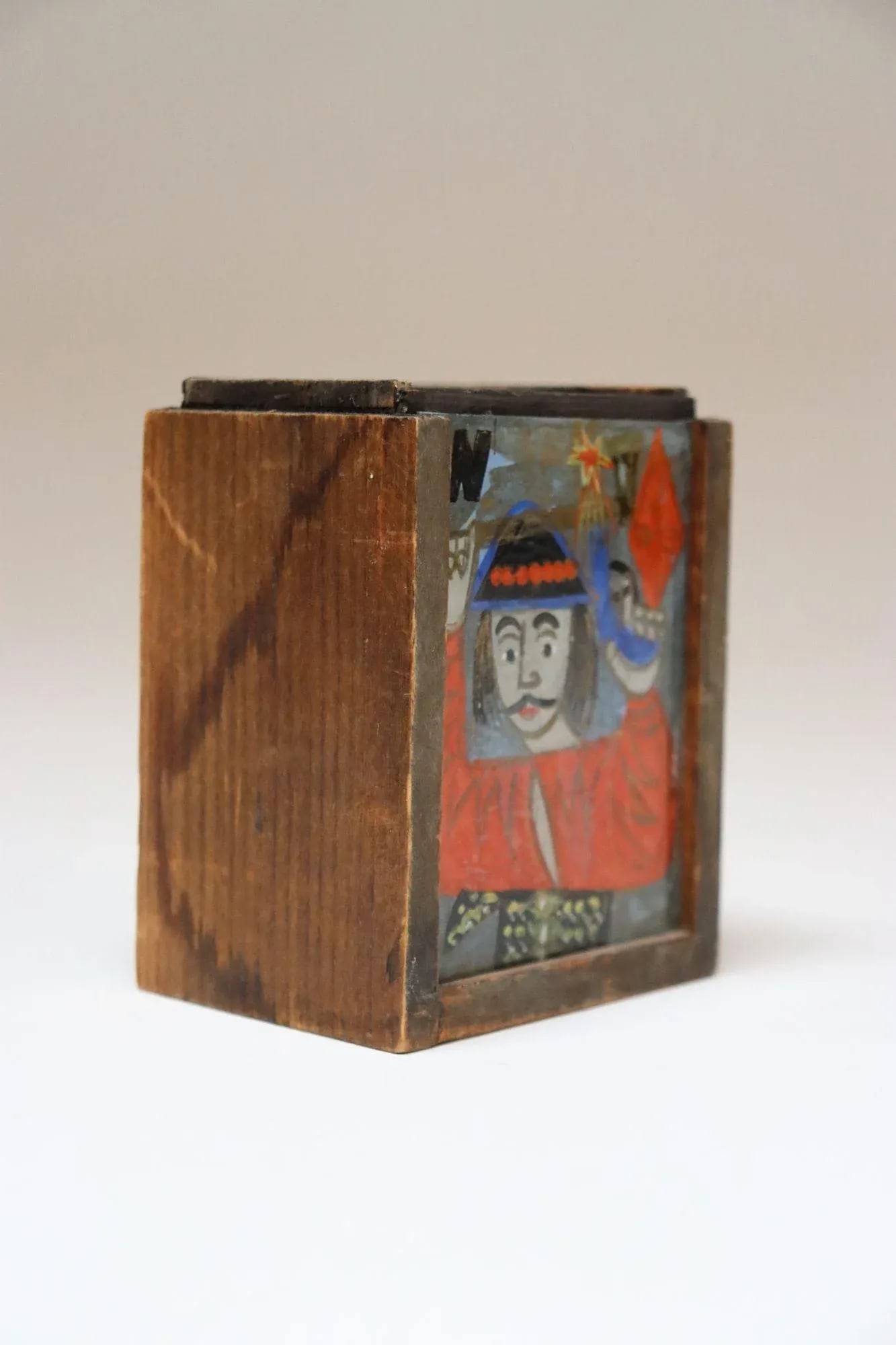 Vintage Polish Folk Art Hand-Painted Wooden Playing Card Holder by Irena Makowey - 7