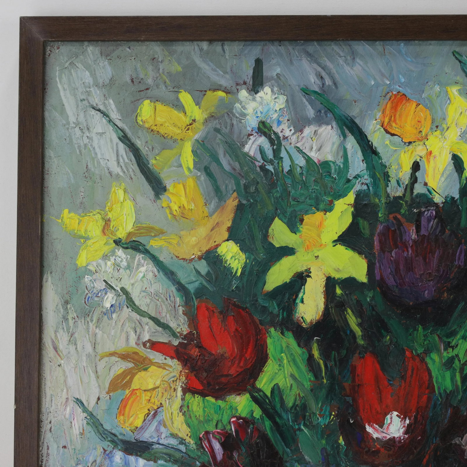 Framed Still Life Oil Painting of Colorful Flowers in Vase Signed by Nandor Vagh-Weinmann - 4