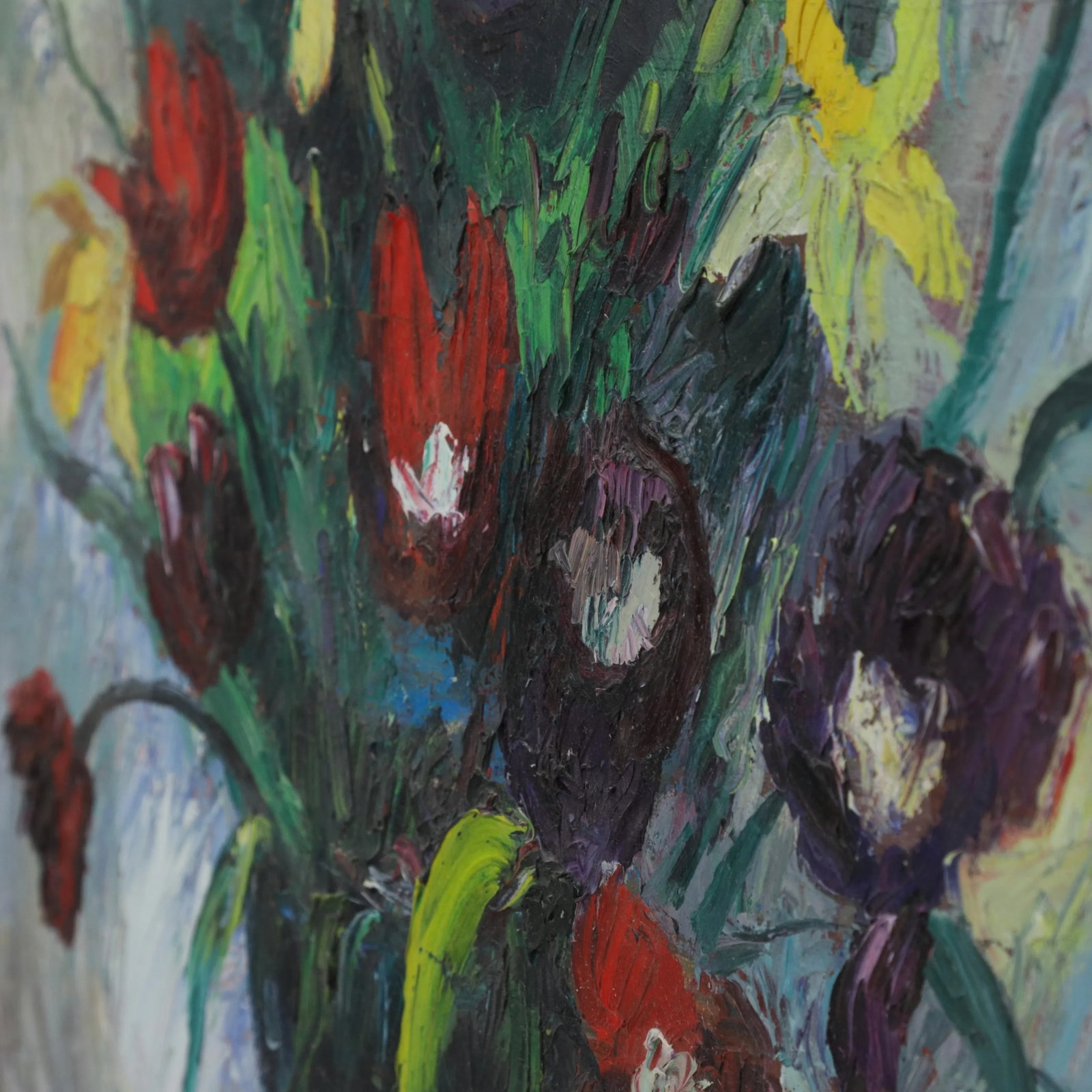 Framed Still Life Oil Painting of Colorful Flowers in Vase Signed by Nandor Vagh-Weinmann - 8