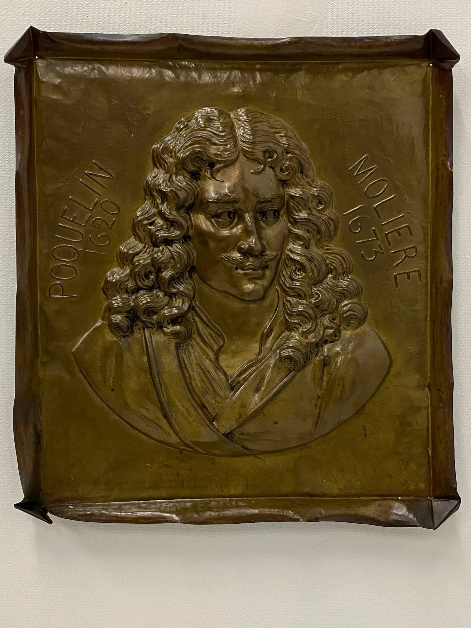 Handmade Brass Plaque of Poet Moliere - 2