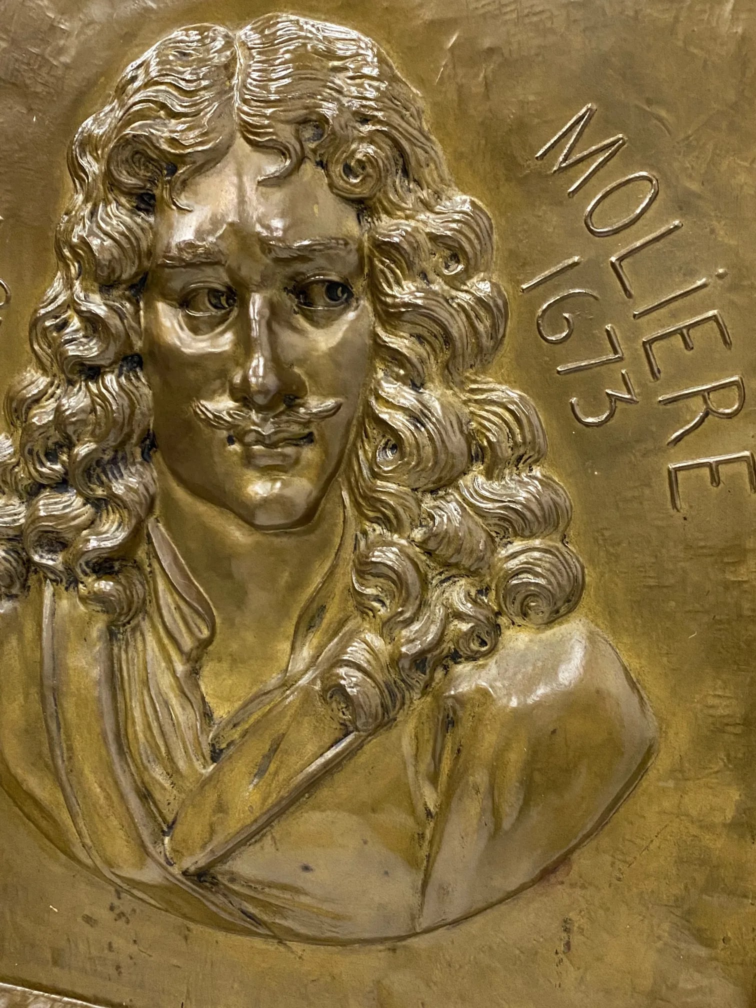 Handmade Brass Plaque of Poet Moliere - 3