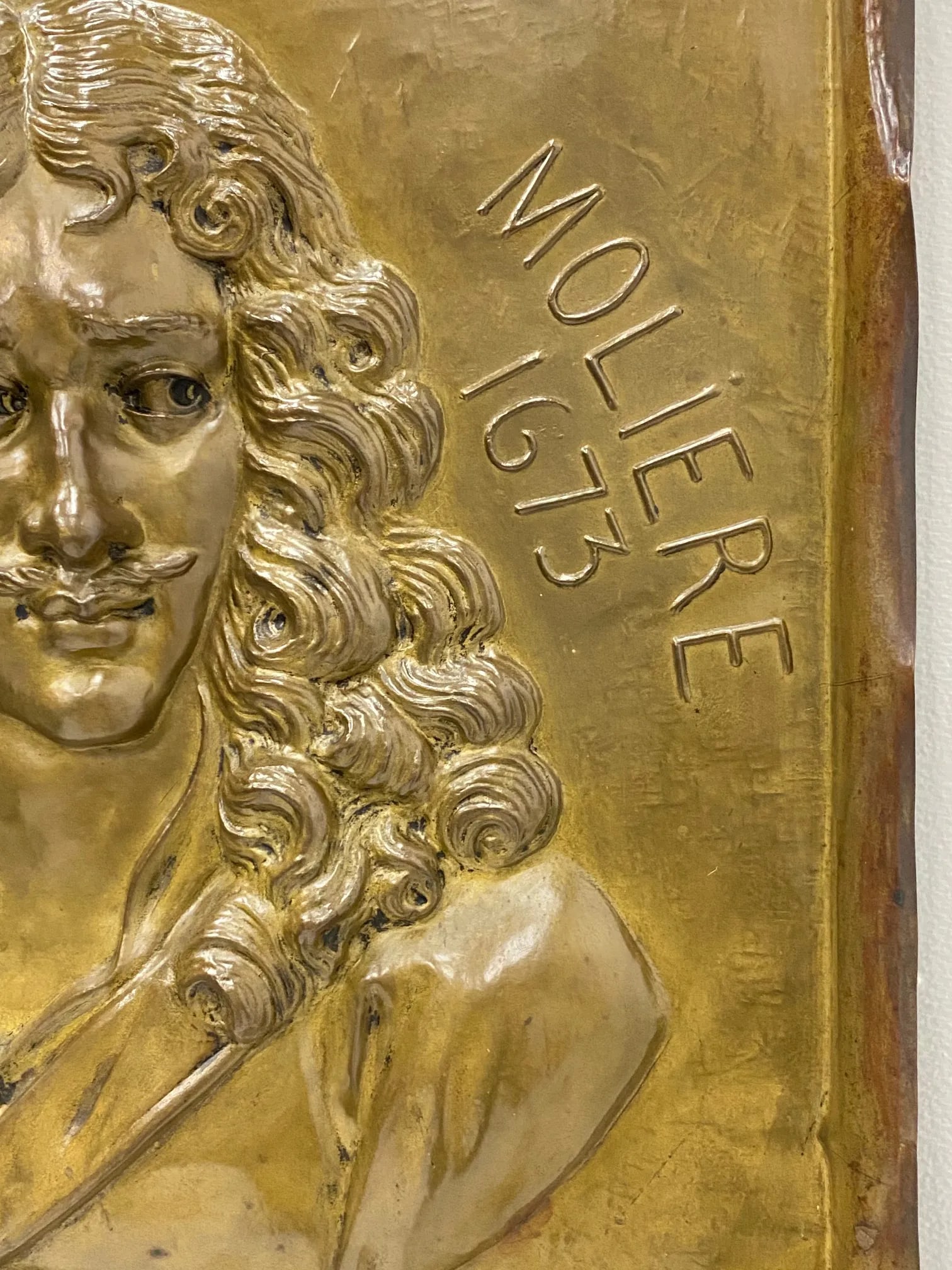 Handmade Brass Plaque of Poet Moliere - 4