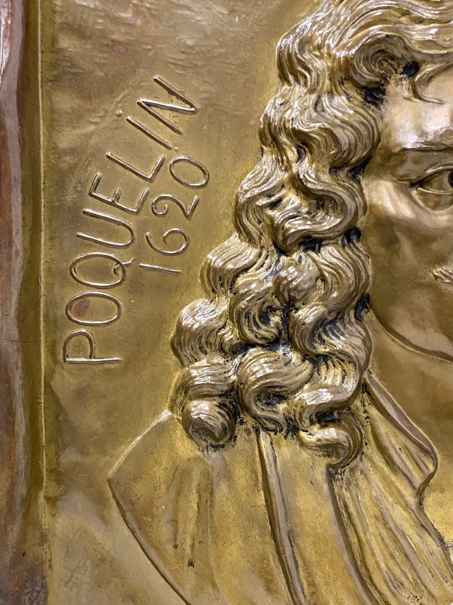 Handmade Brass Plaque of Poet Moliere - 5