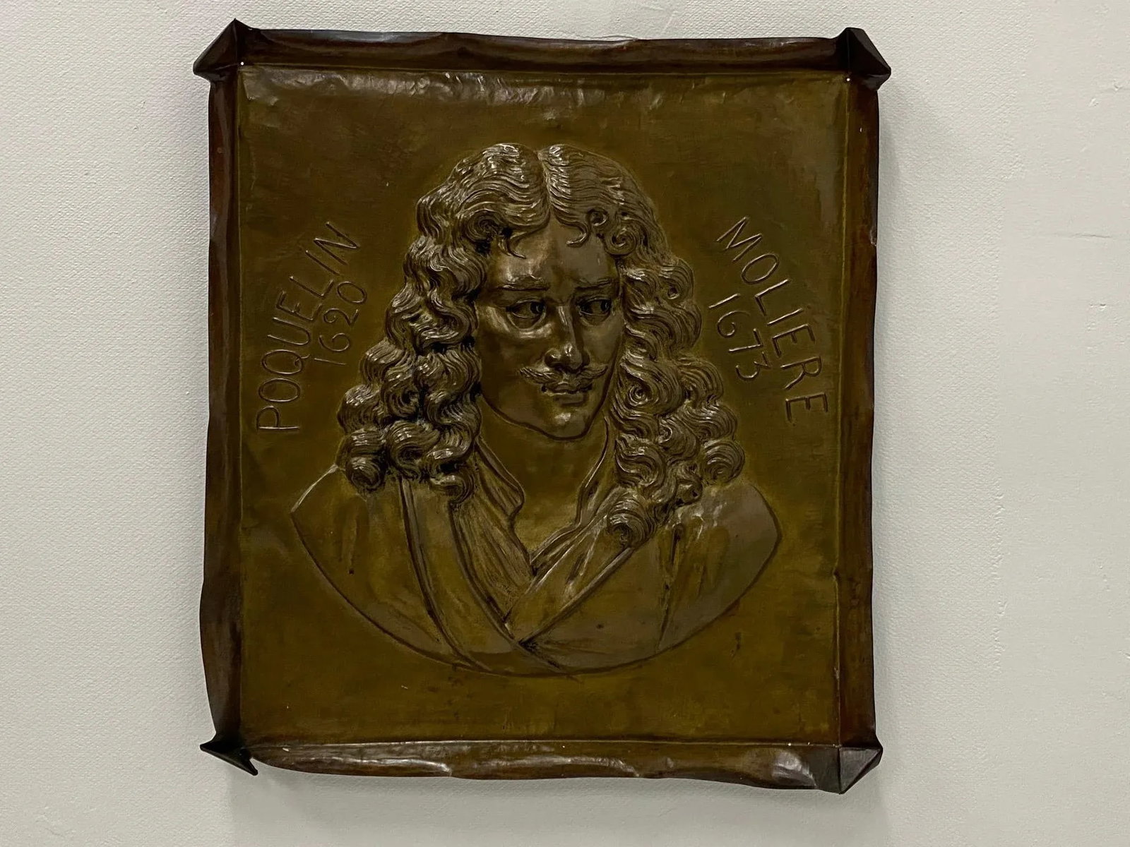 Handmade Brass Plaque of Poet Moliere - 7