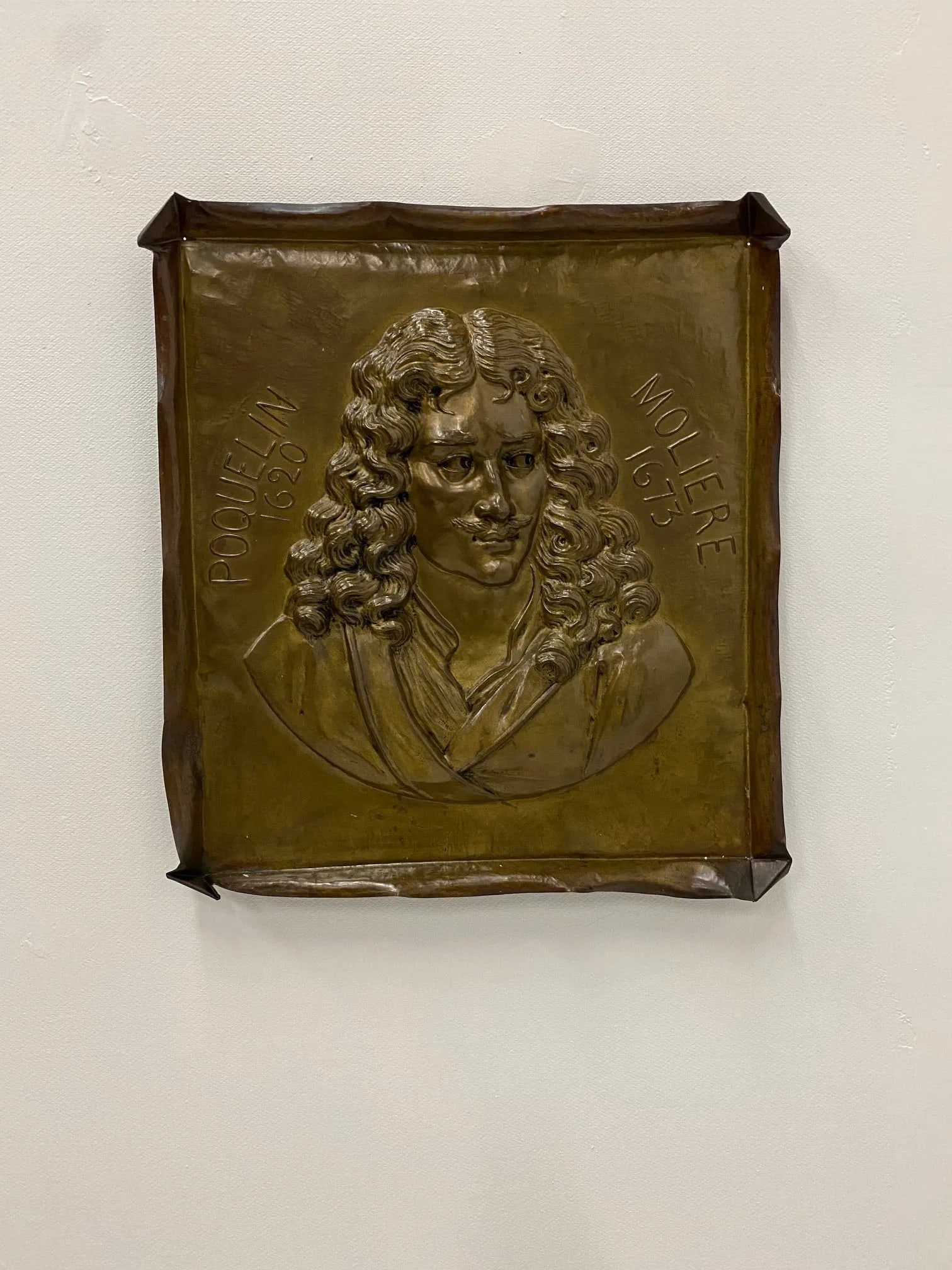 Handmade Brass Plaque of Poet Moliere - 8