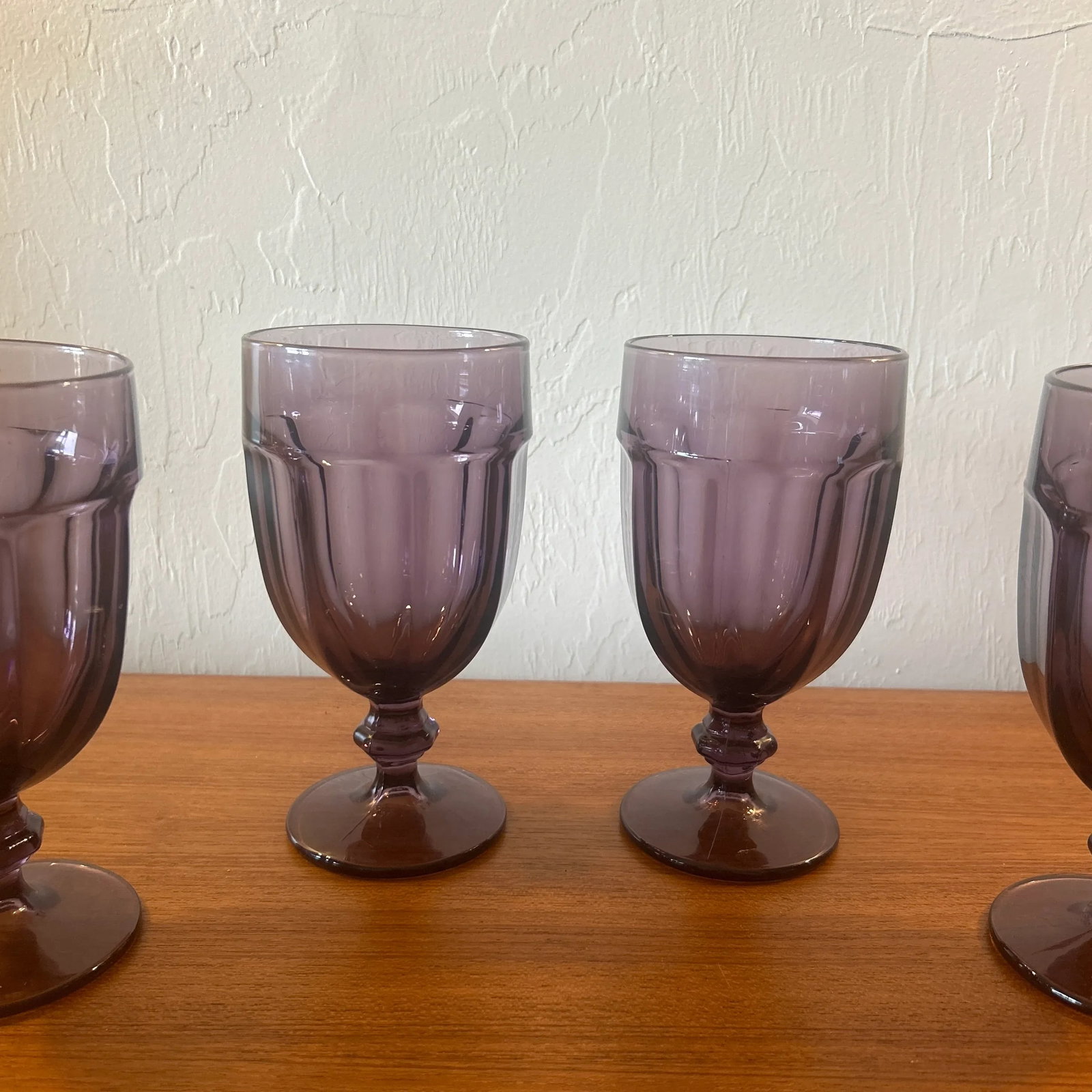 1970s Libbey Gibraltar Purple Goblets- Set of 6 - 2