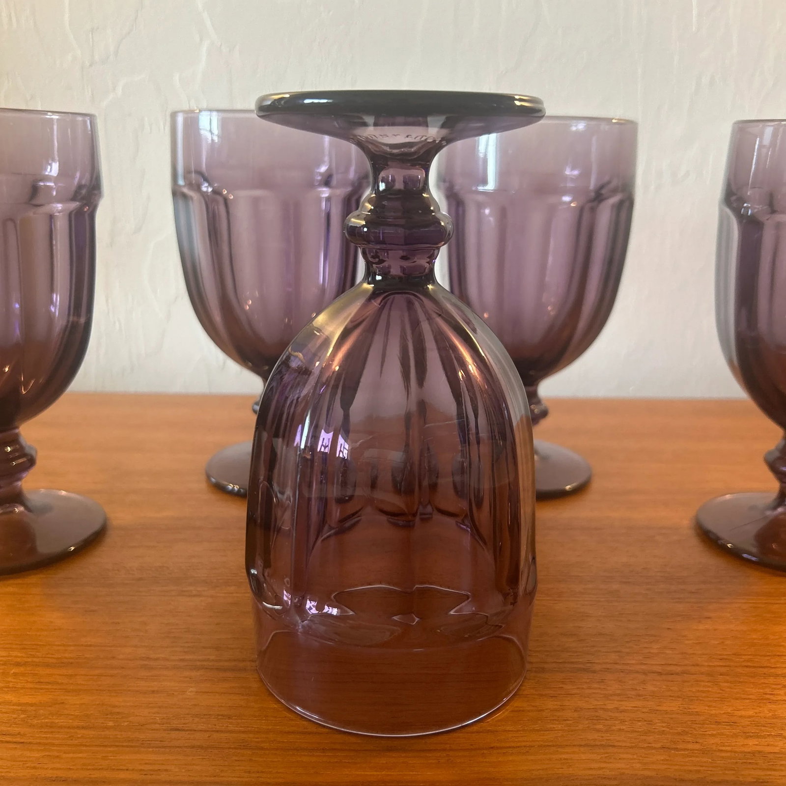 1970s Libbey Gibraltar Purple Goblets- Set of 6 - 3