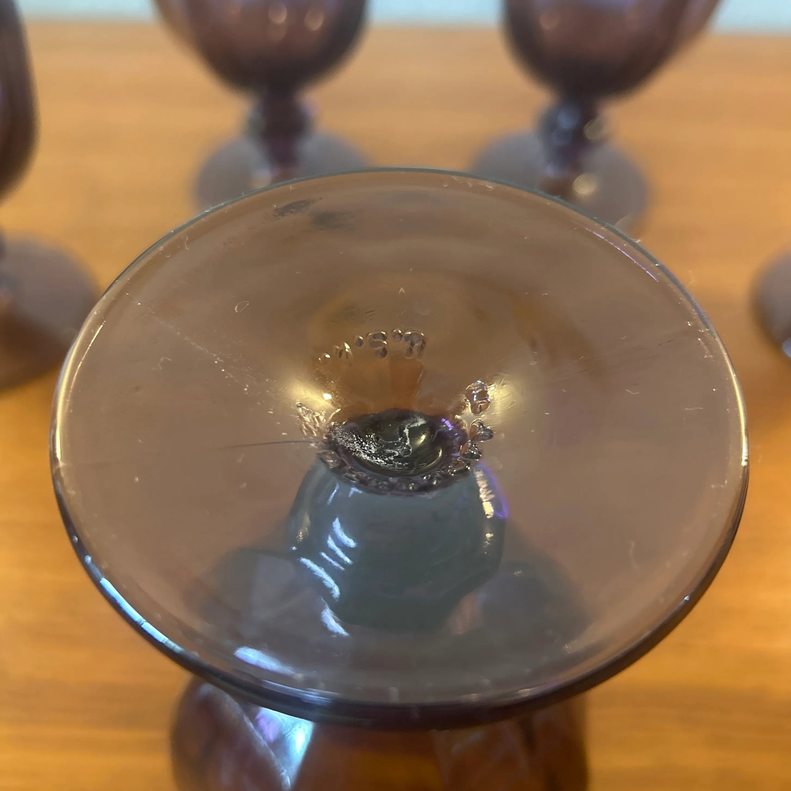 1970s Libbey Gibraltar Purple Goblets- Set of 6 - 4