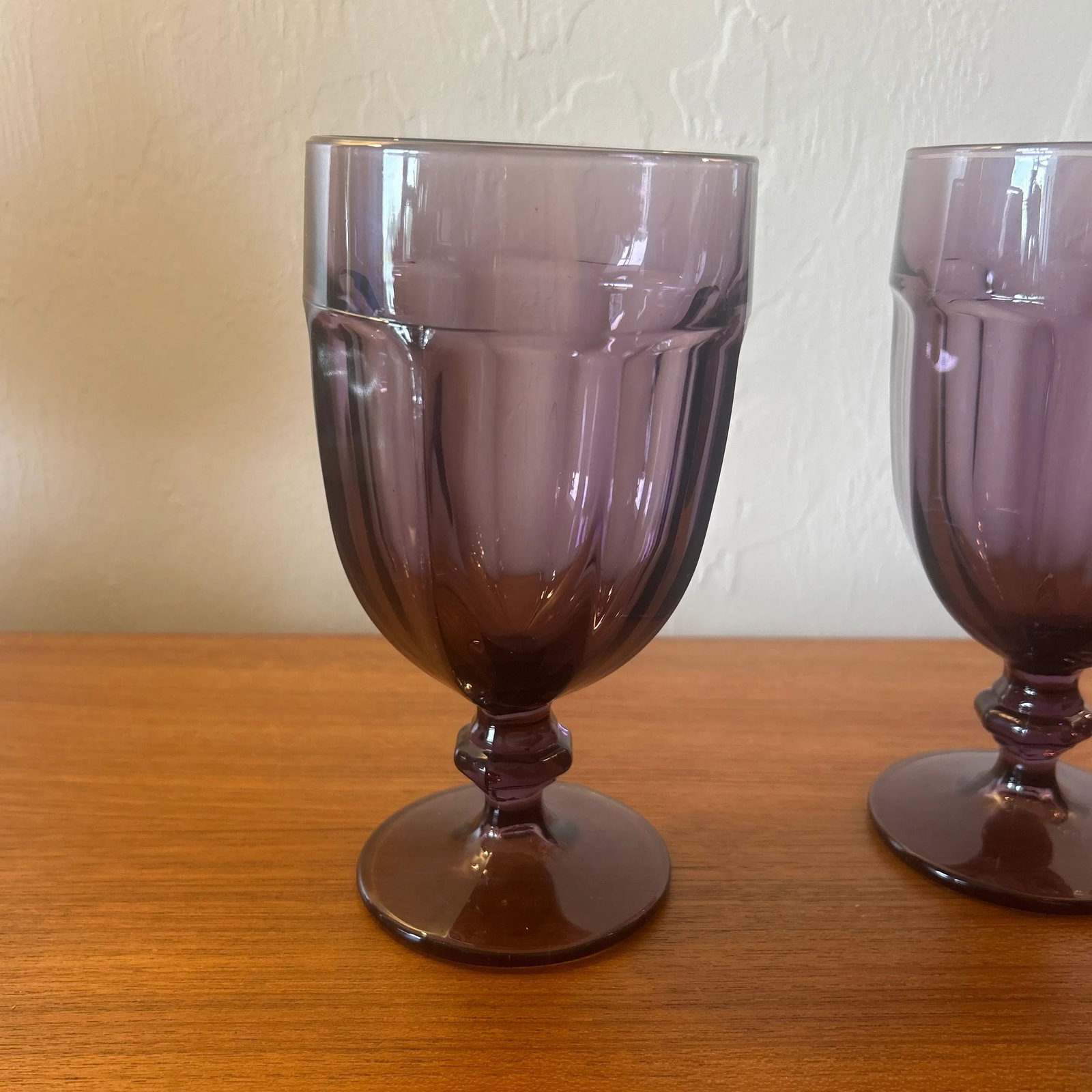 1970s Libbey Gibraltar Purple Goblets- Set of 6 - 5