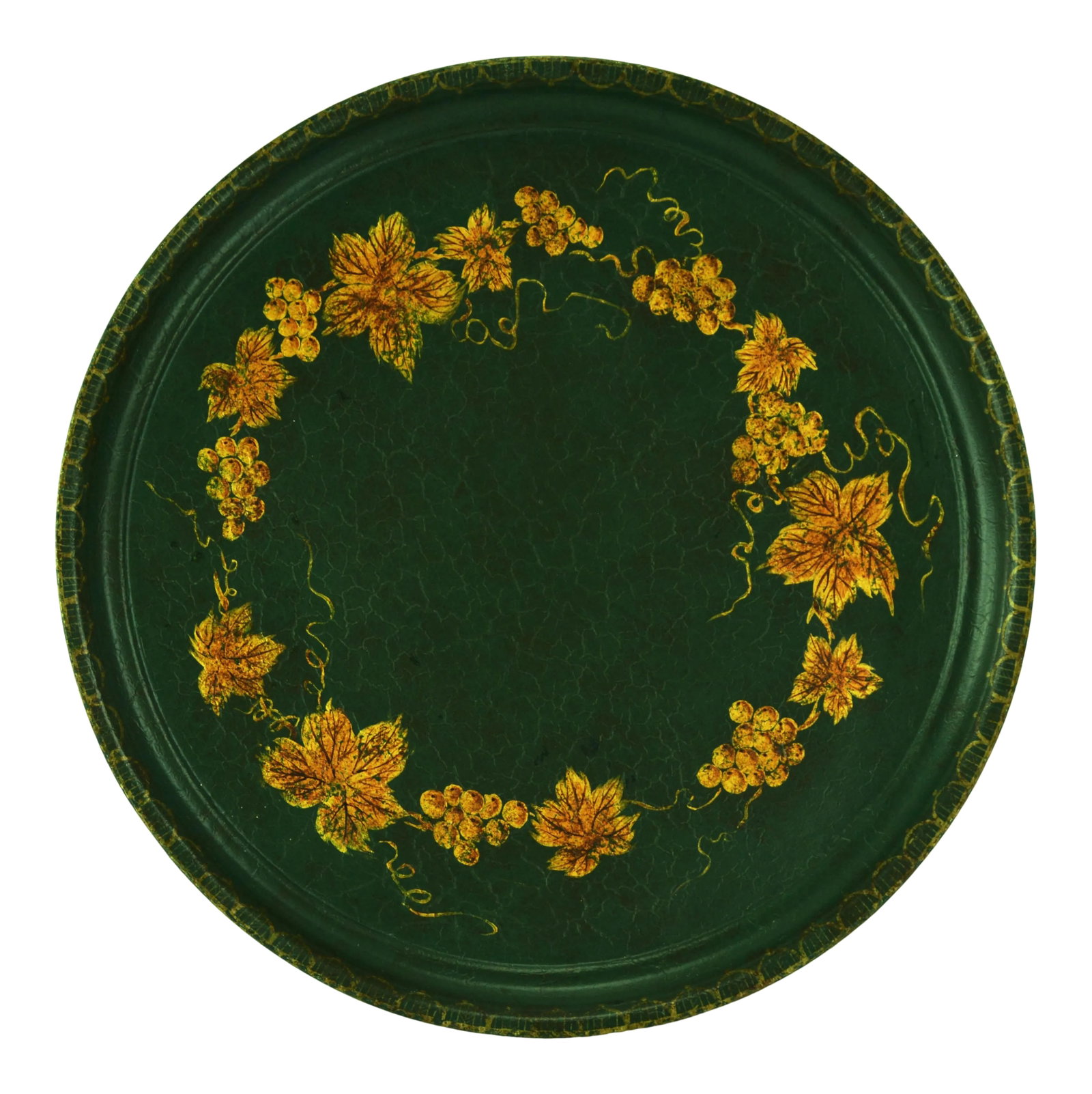 Vintage Black Hand Painted Floral Decorative Tray: Retro black background hand-painted floral decorative plate, which has a good decorative effect whether hung on the wall or placed on the coffee table Condition: Alterations: Original Condition Unalte