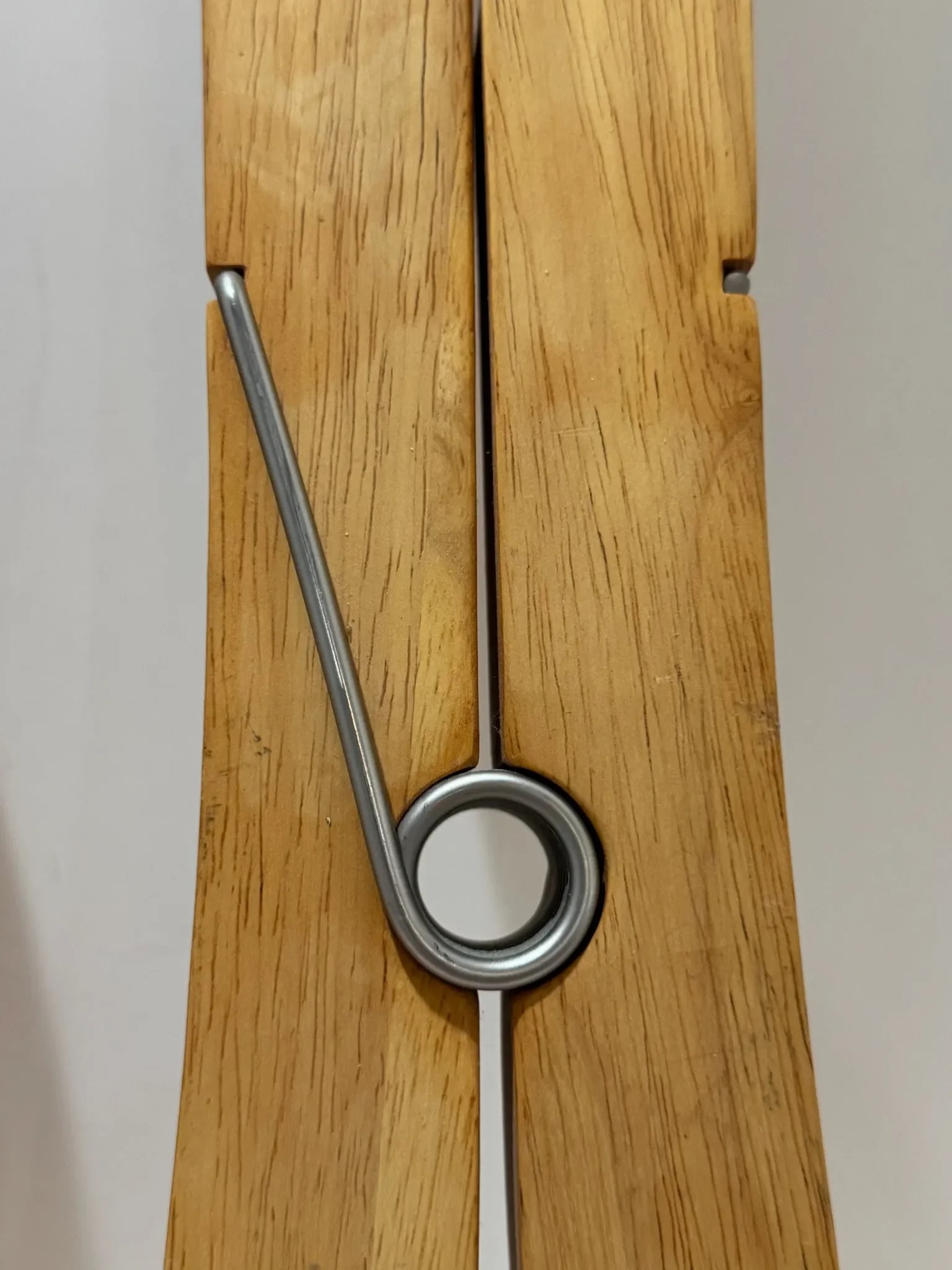 Pair of Mid 20th Century Oversized Blonde Wood Clothespins - 2