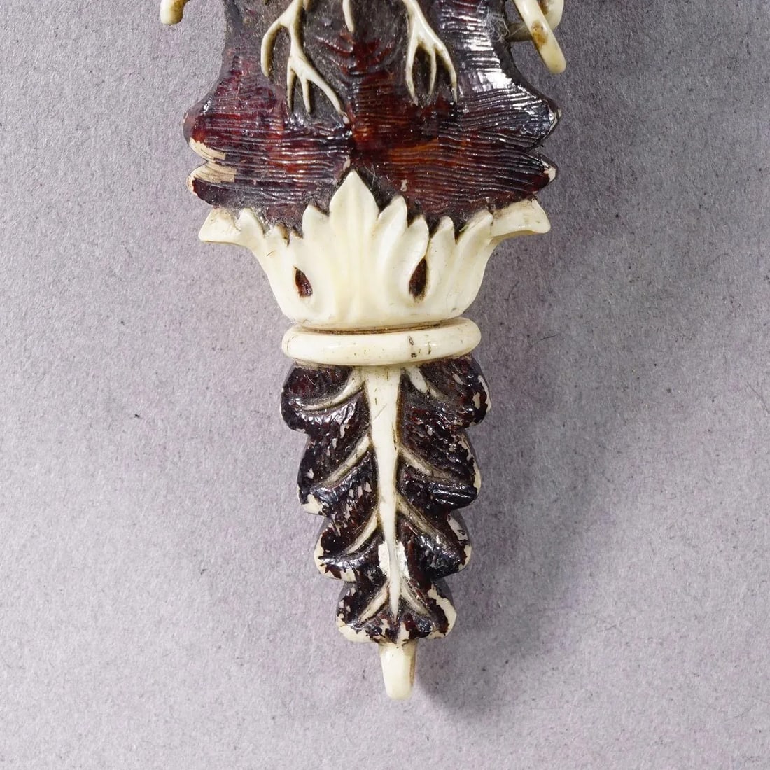 Antique Horn Snuff Box With Deer Relief Early 19th Century - 5