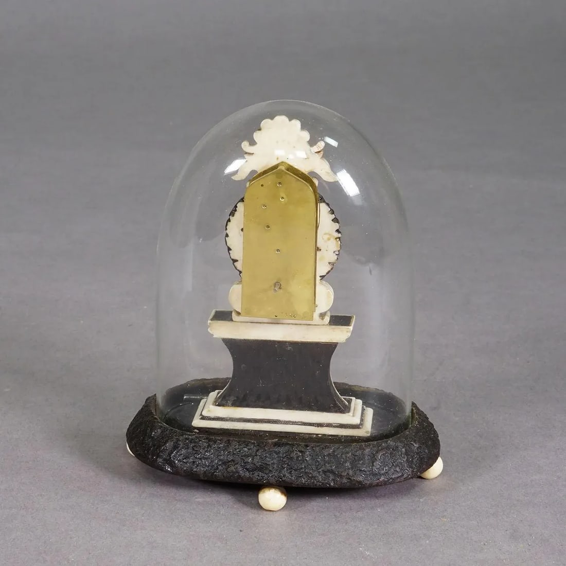 Antique Mantel Clock Under Glass Dome, Ca. 1870 - 4