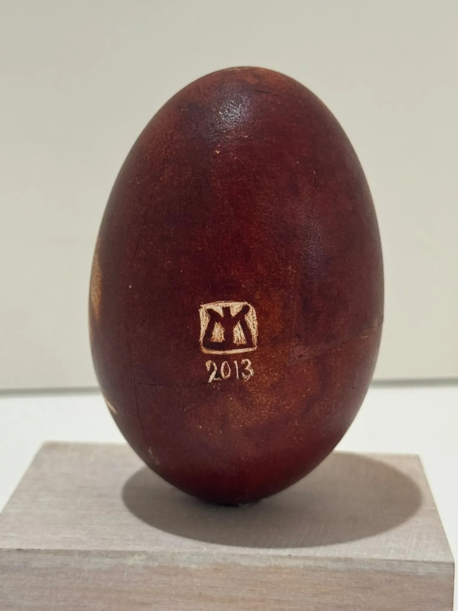 Maria Lancing 2013 Hand-Etched Egg – Two Doves & Wheat – Signed - 4