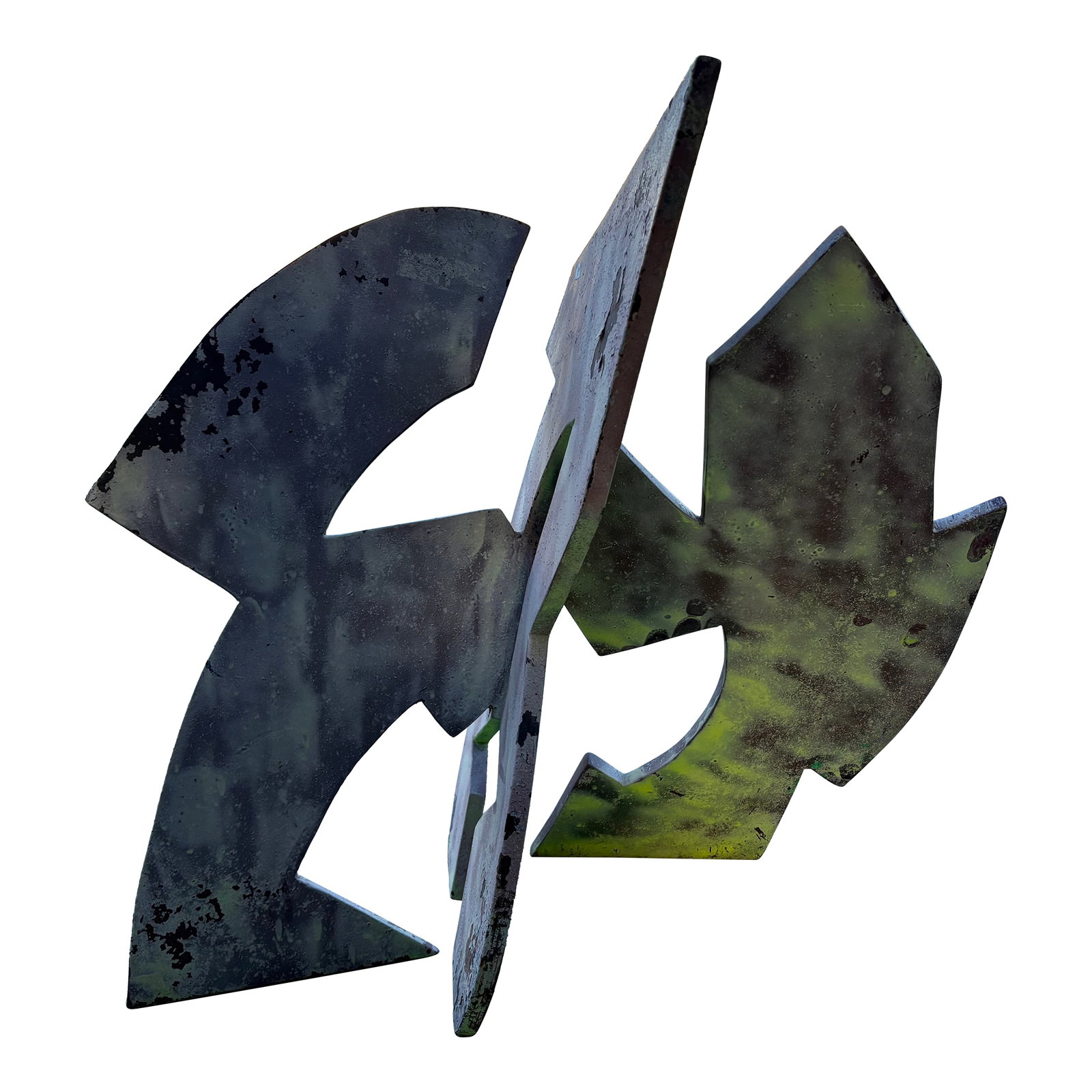 Abstract Steel Sculpture: Abstract Steel Sculpture. Offered is a stunning Organic Modern abstract patinated steel sculpture. This beautiful sculpture after the work of David Hayes can be used indoors out as an outdoor