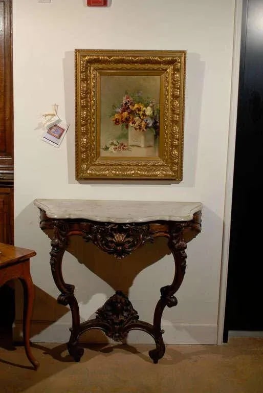 19th Century French Still Life of Pansies Oil Painting, Framed - 2