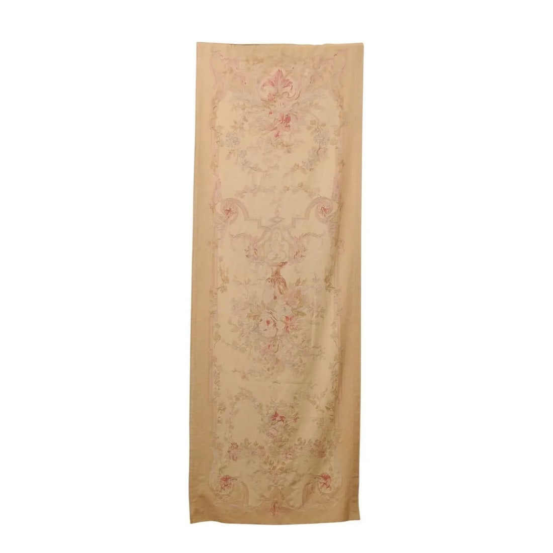 French 19th Century Vertical Hand-Woven Tapestry with Floral Décor and Volutes - 11