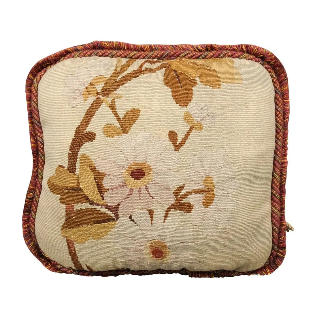 French 19th Century Floral Aubusson Tapestry Pillow - 12