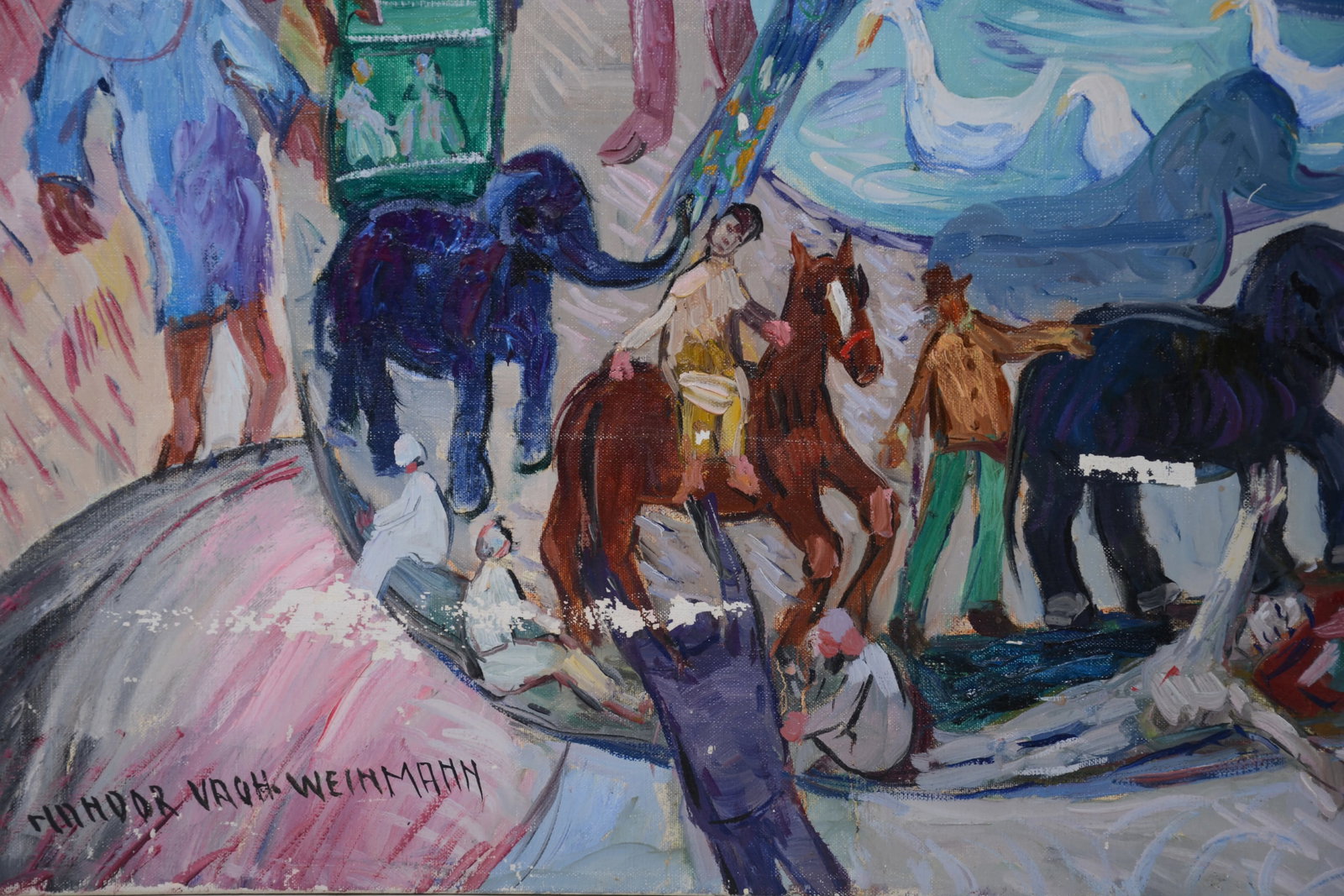 Maurice Vagh-Weinmann (France/Hungarian, 1897-1978) Surrealism Oil on Canvas. Amusement Park - 7