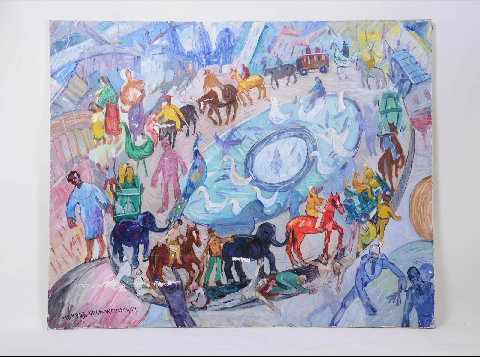 Maurice Vagh-Weinmann (France/Hungarian, 1897-1978) Surrealism Oil on Canvas. Amusement Park - 9