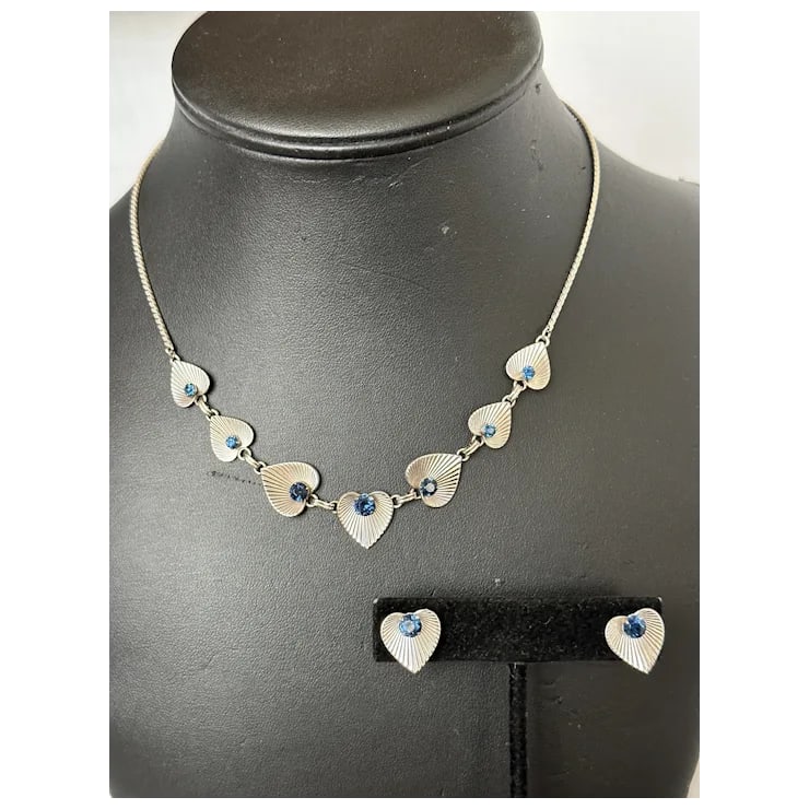 1970sVan Dell Sterling Earrings and Necklace, 3 Pieces - 2