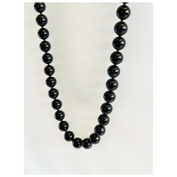 Mid 20th Century Long Onyx Necklace - 3