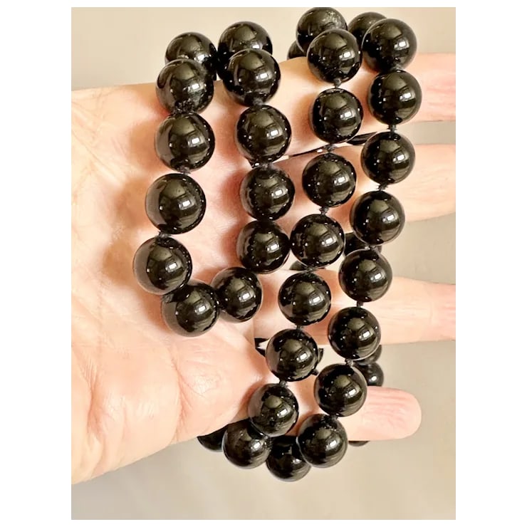 Mid 20th Century Long Onyx Necklace - 6