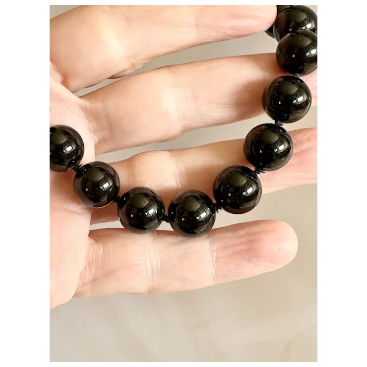 Mid 20th Century Long Onyx Necklace - 7