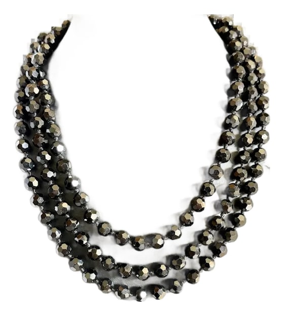 1920s 72" French Jet Bead Flapper Necklace: I love these 1920s era Opera Length necklaces. This one is French Jet Beads which are faceted. In absolutely pristine condition and looks to be never worn. With 72" you can wear this necklace in a