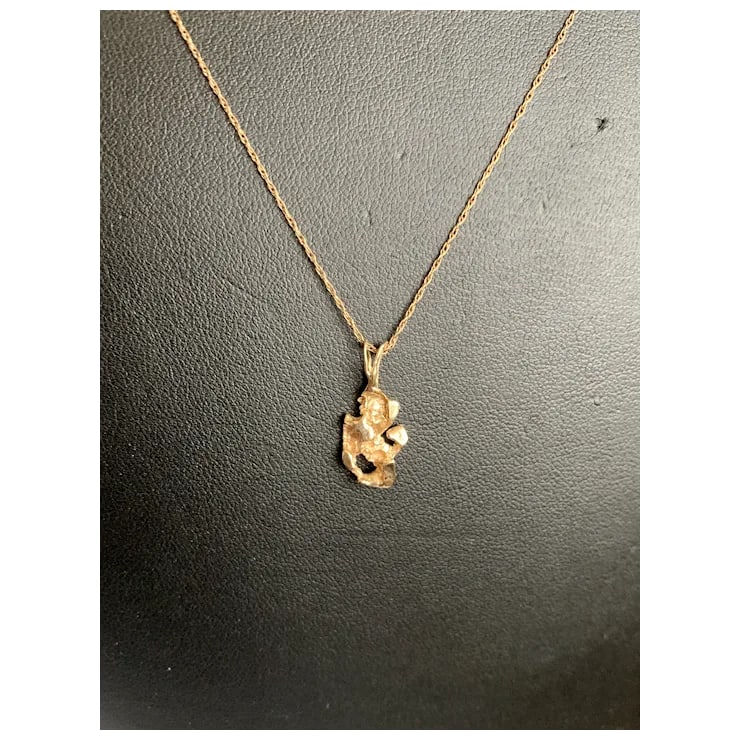 1970s 14k Gold Nugget Pendant - 2