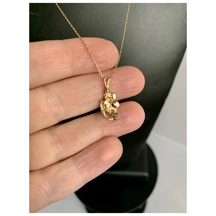 1970s 14k Gold Nugget Pendant - 3
