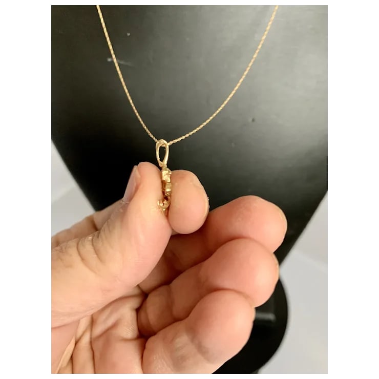1970s 14k Gold Nugget Pendant - 5
