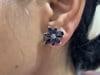 Natural blue sapphire 6.13cts earring in 18k gold - 7