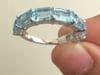 Natural 3.45 cts aquamarine half band ring in 18k gold - 6